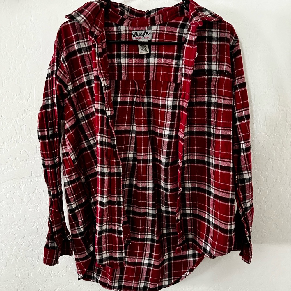 Red and black plaid Wrangler shirt